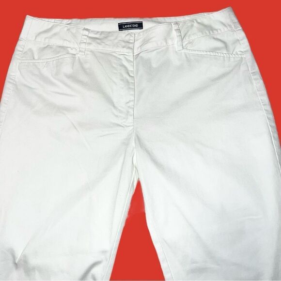 Lands end white mid rise straight leg pants. Look new - Picture 4 of 7